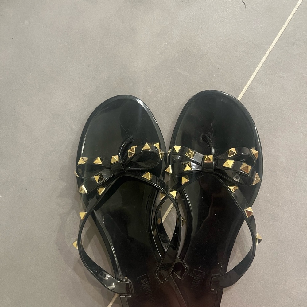 Black jelly Sandals with rock studs - Picture 6 of 6